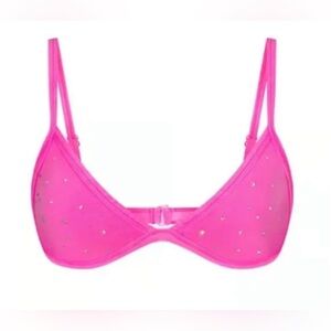 SKIMS outdoor rhinestone triangle bralette NWT Taffy 2X